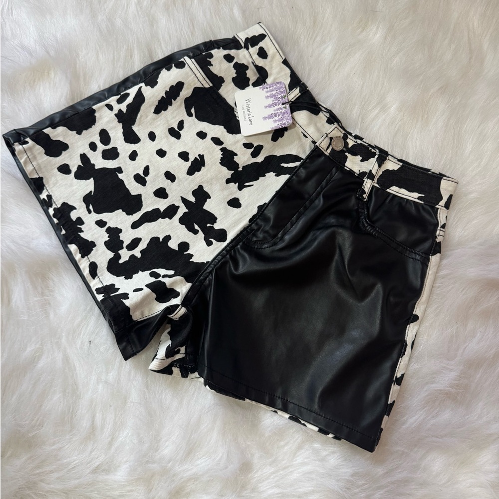 Women's Black and White Shorts